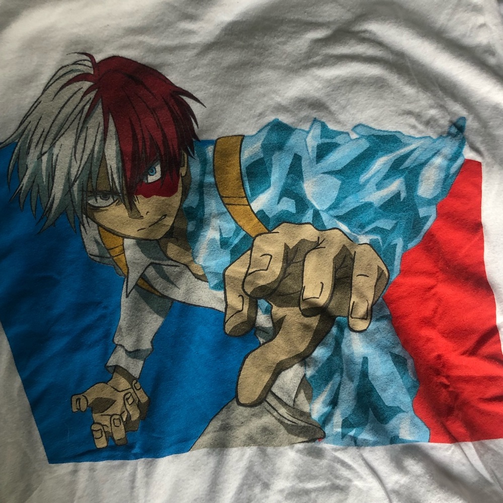 White MHA Todoroki Tee